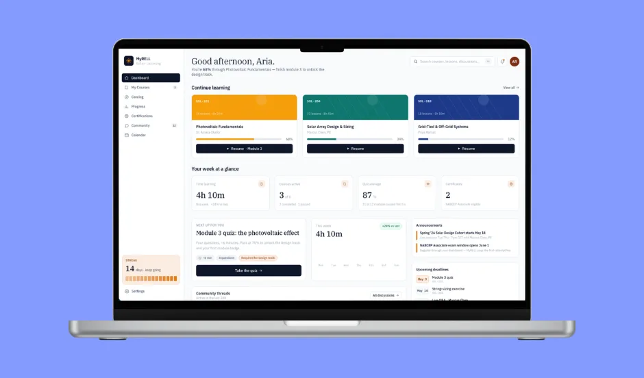 MyRELL Learning Management System preview